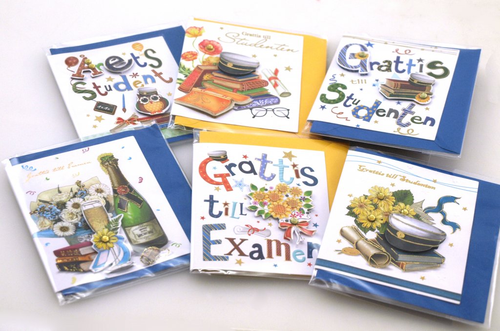 Gratulationskort Student mini i olika motiv