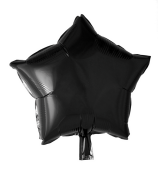 Folieballong, stjärna, svart, 46 cm