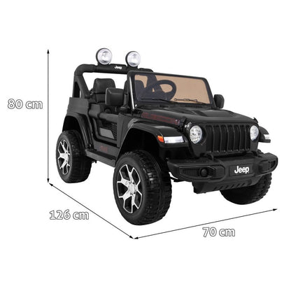 Elbil barn Jeep Wrangler Rubicon 4x12V Svart