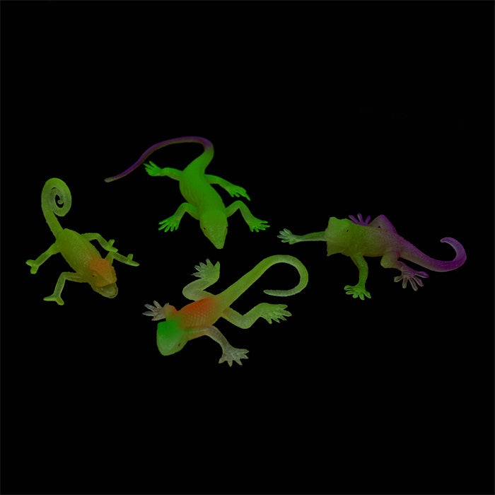 Glow in the dark ödla 4-pack