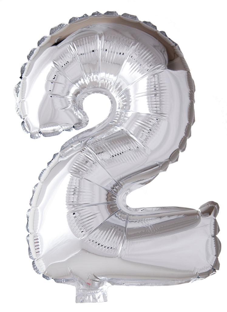 Folieballong siffror 0-9 i silver 102 cm