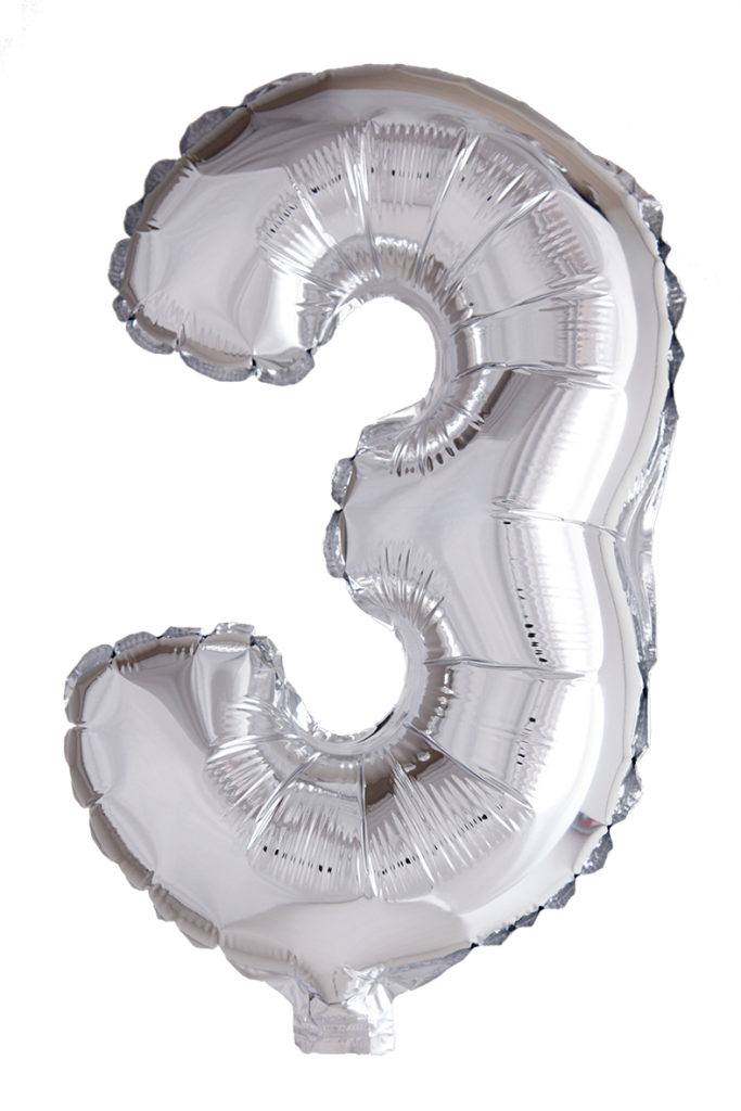 Folieballong siffror 0-9 i silver 41 cm