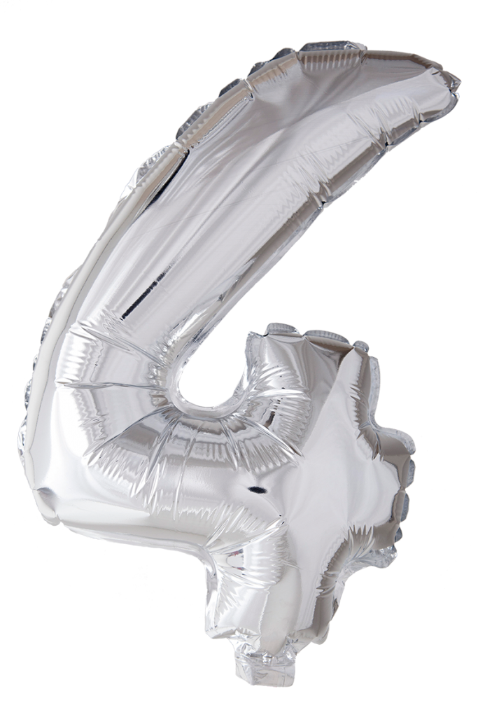 Folieballong siffror 0-9 i silver 41 cm