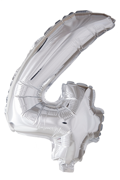 Folieballong siffror 0-9 i silver 41 cm