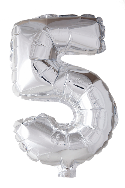 Folieballong siffror 0-9 i silver 102 cm