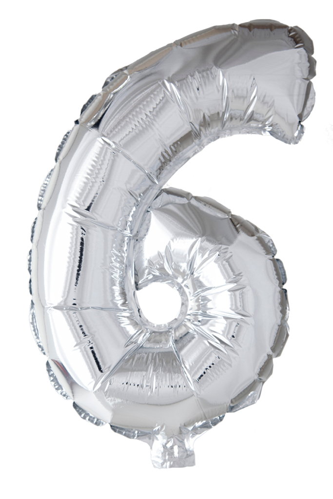 Folieballong siffror 0-9 i silver 102 cm