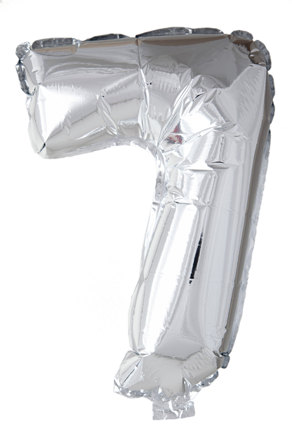 Folieballong siffror 0-9 i silver 102 cm