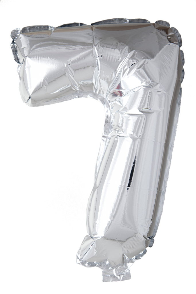 Folieballong siffror 0-9 i silver 41 cm