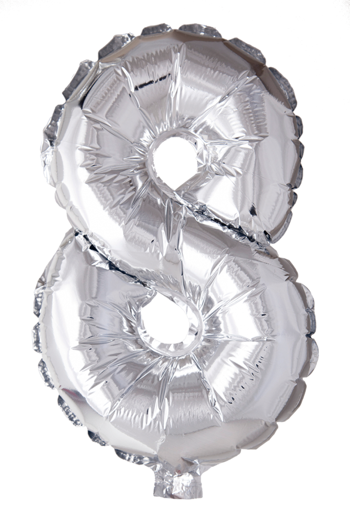 Folieballong siffror 0-9 i silver 41 cm