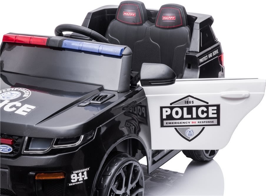 Elbil Barn Azeno Police SUV svart