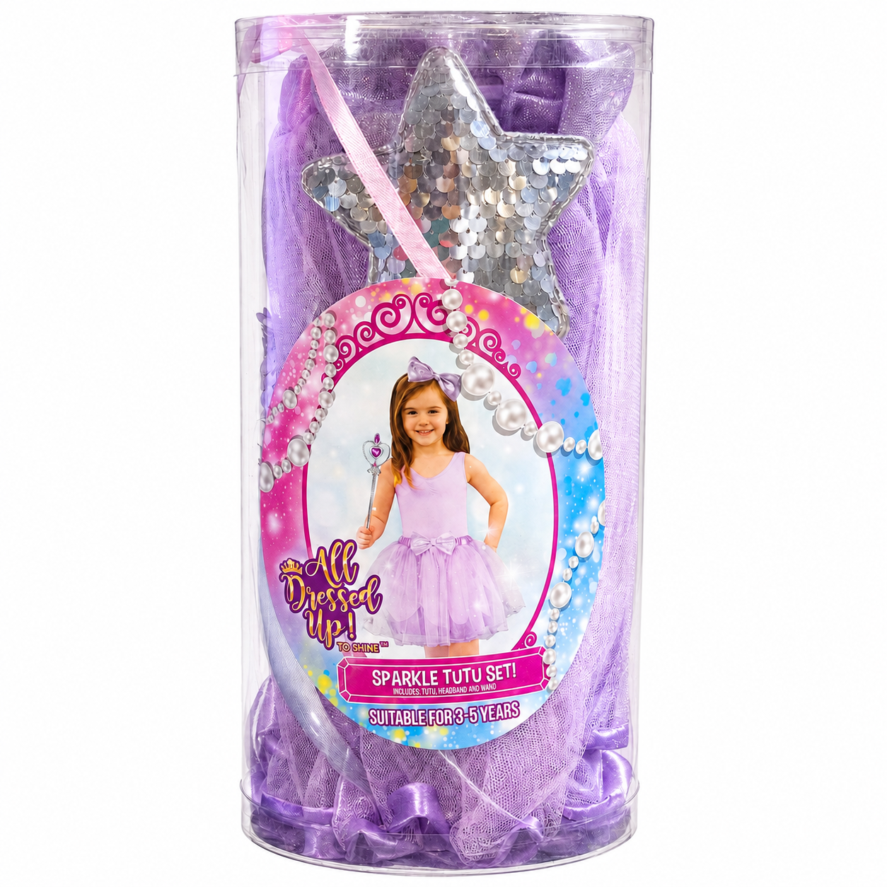 Lila All Dressed Up Tyllkjol med Tillbehör - Pretty Princess Sparkle Tutu Set