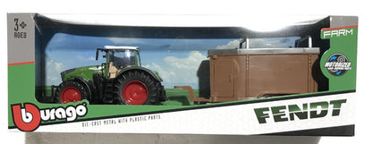 Leksakstraktor med hästbox - Fendt 1050 Vario - Burago