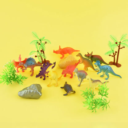 Set med dinosaurier och tillbehör - 18 delar