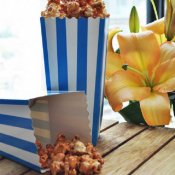 Popcorn bägare blå/vit 10 pack