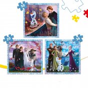 3-i-1 Barnpussel Disney Frozen (20, 36, 50 bitar)