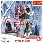 3-i-1 Barnpussel Disney Frozen (20, 36, 50 bitar)