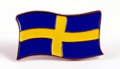 Metall brosch med svensk flagga