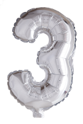 Folieballong siffror 0-9 i silver 102 cm