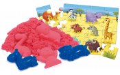 2-i-1 magisk sand och pussel med 5 figurer