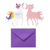 Unicorn inbjudningskort med kuvert, 8-pack