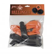 Halloween ballonger med tryck, svart/orange, 8-pack