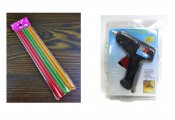 Limpistol med flerfärgade limstavar/ Smältlim i 6-pack, 7 mm x 195 mm
