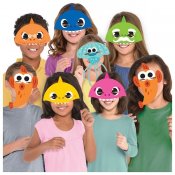 Baby Shark Partymasker i papper 8-pack