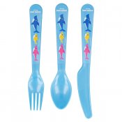 Baby Shark Plastbestick med Kniv, gaffel & sked