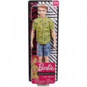 Barbie Ken med mönstrad gul skjorta