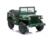 Elbil barn Explorer Jeep V12 grön med 3 säten