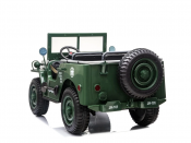 Elbil barn Explorer Jeep V12 grön med 3 säten