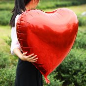 Folieballong, hjärta, röd, 40cm