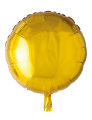 Folieballong, rund, guld, 46 cm