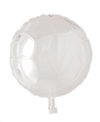 Folieballong, rund, vit, 46 cm