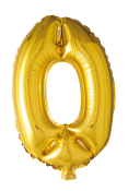 Folieballong siffror 0 i guld 102 cm