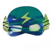 Superhjälte glittriga mask blå