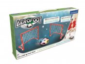 Svävande fotboll med fotbollsmål