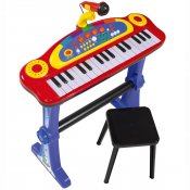 Keyboard med stativ, stol, ljus och ljud