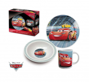 Cars, porslinset, 3 delar med tallrik, mugg och skål