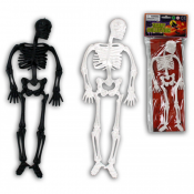 Skrämmande skelett, vit/svart, ca. 30cm