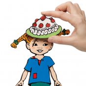 Pippi Långstrump docka med magnetiska tillbehör