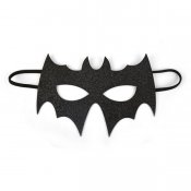 Superhjälte glittrig mask svart