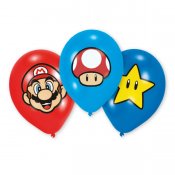 Super Mario ballonger 6-pack latex