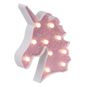 Unicorn väggdekor Rosa med LED ljus
