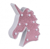Unicorn väggdekor Rosa med LED ljus