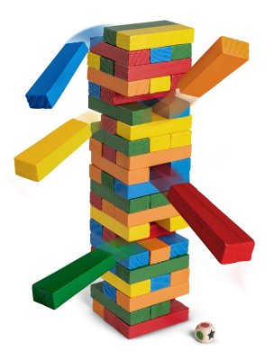 Färgglatt torn jenga barnspel 54 bitar