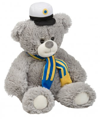 Student nalle grå, ca 40 cm