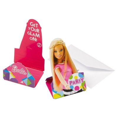 Barbie inbjudningskort 8-pack