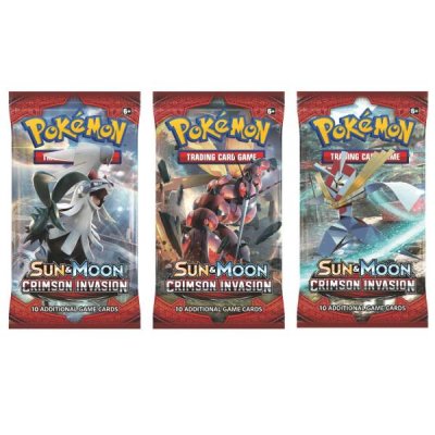 Pokémon Sun & Moon Crimson Invasion Booster samlarkort 3-pack