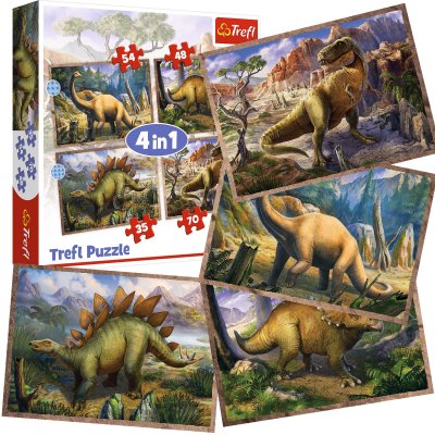 Läs mer om Dinosaurie pussel 4 i 1